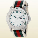 Buy Shop Gucci G Timeless White Dial Two Tone Nylon Strap Watch For Men - YA126231 USA Online