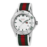 Buy Shop Gucci G Timeless White Dial Two Tone Nylon Strap Watch For Men - YA126231 USA Online