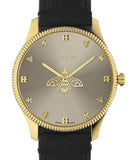 Buy Shop Gucci G Timeless Quartz Silver Dial Black Leather Strap Watch For Women - YA1264181 USA Online