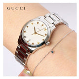 Buy Shop Gucci G Timeless White Dial Silver Steel Strap Watch For Women - YA126572A USA Online