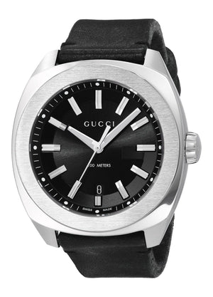 Buy Shop Gucci GG2570 Black Dial Black Leather 44mm Watch For Men - YA142208 USA Online