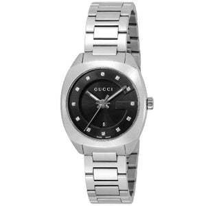 Buy Shop Gucci GG2570 Diamonds Black Dial Silver Steel Strap Watch For Women - YA142503 USA Online