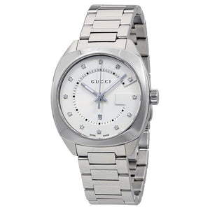 Buy Shop Gucci GG2570 Diamonds White Dial Silver Steel Strap Watch For Women - YA142403 USA Online