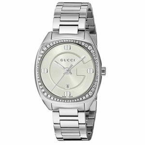 Buy Shop Gucci GG2570 Diamonds White Dial Silver Steel Strap Watch For Women - YA142506 USA Online