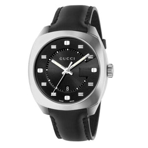 Buy Shop Gucci GG2570 Quartz Black Dial Black Leather Strap Watch For Men - YA142307 USA Online