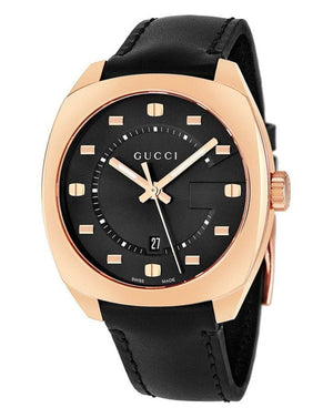 Buy Shop Gucci GG2570 Quartz Black Dial Black Leather Strap Watch For Men - YA142309 USA Online