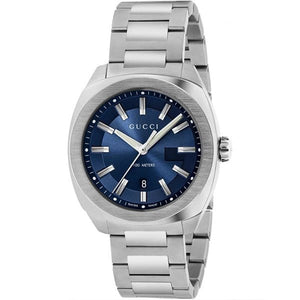 Buy Shop Gucci GG2570 Quartz Blue Dial Silver Steel Strap Watch For Men - YA142303 USA Online