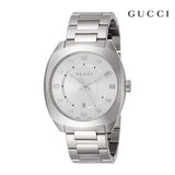 Gucci GG2570 Silver Dial Silver Steel Strap Watch For Men - YA142308