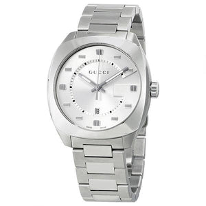 Buy Shop Gucci GG2570 Silver Dial Silver Steel Strap Watch For Men - YA142308 USA Online