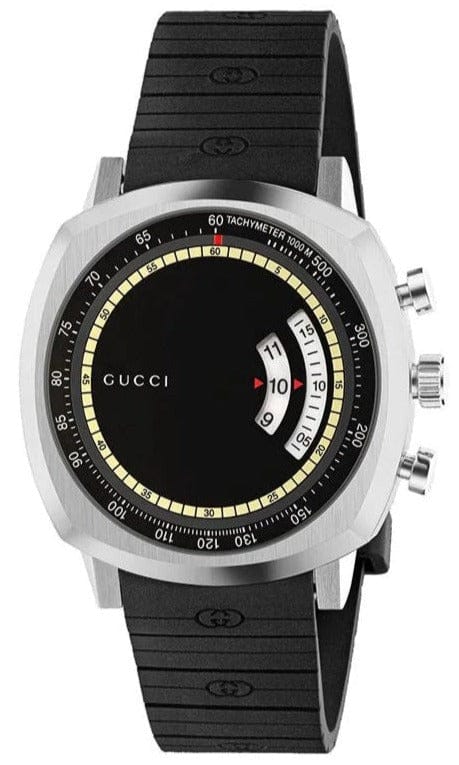 Buy Shop Gucci Grip Chronograph Black Dial Black Rubber Strap Watch For Men - YA157301 USA Online