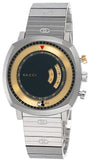 Buy Shop Gucci Grip Chronograph Disney Black Dial Silver Steel Strap Watch For Men - YA157307 USA Online