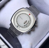 Buy Shop Gucci Grip Chronograph Mickey Mouse White Dial Silver Steel Strap Watch For Men - YA157306 USA Online