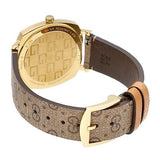 Buy Shop Gucci Grip Disney Mickey Mouse Gold Dial Brown Leather Strap Watch For Women - YA157420 USA Online