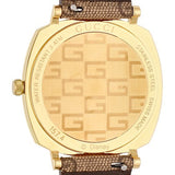 Buy Shop Gucci Grip Disney Mickey Mouse Gold Dial Brown Leather Strap Watch For Women - YA157420 USA Online