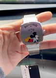 Buy Shop Gucci Grip Disney Mickey Mouse Silver Dial Silver Steel Strap Watch For Women - YA157418 USA Online