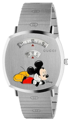 Buy Shop Gucci Grip Disney Mickey Mouse Silver Dial Silver Steel Strap Watch For Women - YA157418 USA Online