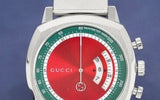 Buy Shop Gucci Grip Quartz Chronograph Red Dial Silver Steel Strap Watch For Men - YA157303 USA Online