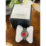Buy Shop Gucci Grip Quartz Chronograph Red Dial Silver Steel Strap Watch For Men - YA157303 USA Online