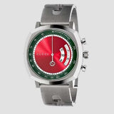 Buy Shop Gucci Grip Quartz Chronograph Red Dial Silver Steel Strap Watch For Men - YA157303 USA Online