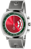 Buy Shop Gucci Grip Quartz Chronograph Red Dial Silver Steel Strap Watch For Men - YA157303 USA Online