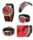 Buy Shop Gucci Grip Quartz Chronograph Red Dial Two Tone NATO Strap Watch for Men - YA157304 USA Online