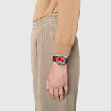 Buy Shop Gucci Grip Quartz Chronograph Red Dial Two Tone NATO Strap Watch for Men - YA157304 USA Online
