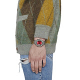 Buy Shop Gucci Grip Quartz Chronograph Red Dial Two Tone NATO Strap Watch for Men - YA157304 USA Online