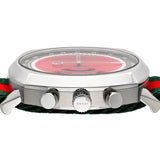 Buy Shop Gucci Grip Quartz Chronograph Red Dial Two Tone NATO Strap Watch for Men - YA157304 USA Online