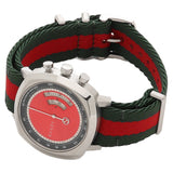 Buy Shop Gucci Grip Quartz Chronograph Red Dial Two Tone NATO Strap Watch for Men - YA157304 USA Online