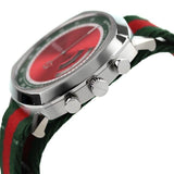 Buy Shop Gucci Grip Quartz Chronograph Red Dial Two Tone NATO Strap Watch for Men - YA157304 USA Online
