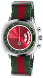 Buy Shop Gucci Grip Quartz Chronograph Red Dial Two Tone NATO Strap Watch for Men - YA157304 USA Online