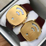 Buy Shop Gucci Grip Quartz Gold Dial Maroon Leather Strap Watch For Women - YA157402 USA Online