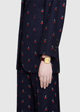 Buy Shop Gucci Grip Quartz Gold Dial Maroon Leather Strap Watch For Women - YA157402 USA Online