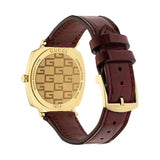 Buy Shop Gucci Grip Quartz Gold Dial Maroon Leather Strap Watch For Women - YA157402 USA Online