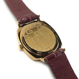 Buy Shop Gucci Grip Quartz Gold Dial Maroon Leather Strap Watch For Women - YA157402 USA Online