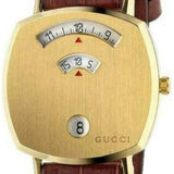 Buy Shop Gucci Grip Quartz Gold Dial Maroon Leather Strap Watch For Women - YA157402 USA Online