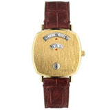 Buy Shop Gucci Grip Quartz Gold Dial Maroon Leather Strap Watch For Women - YA157402 USA Online
