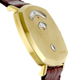 Buy Shop Gucci Grip Quartz Gold Dial Maroon Leather Strap Watch For Women - YA157413 USA Online
