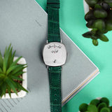 Buy Shop Gucci Grip Quartz Silver Dial Green Leather Strap Watch For Women - YA157404 USA Online