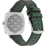 Buy Shop Gucci Grip Quartz Silver Dial Green Leather Strap Watch For Women - YA157404 USA Online