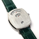 Buy Shop Gucci Grip Quartz Silver Dial Green Leather Strap Watch For Women - YA157404 USA Online