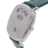 Buy Shop Gucci Grip Quartz Silver Dial Green Leather Strap Watch For Women - YA157414 USA Online