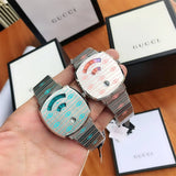 Buy Shop Gucci Grip Quartz Silver Dial Silver Steel Strap Watch For Women - YA157437 USA Online