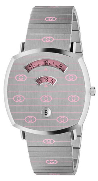 Buy Shop Gucci Grip Quartz Silver Dial Silver Steel Strap Watch For Women - YA157438 USA Online