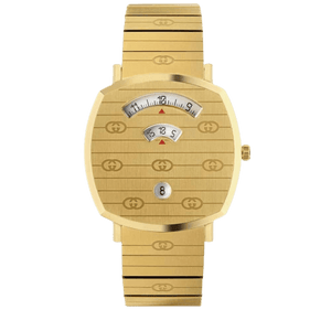 Buy Shop Gucci Grip Quartz Yellow Gold Dial Gold Steel Strap Unisex Watch - YA157409 USA Online