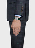 Gucci Grip Silver Dial Green Leather Strap Unisex Watch - YA157412