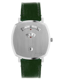 Gucci Grip Silver Dial Green Leather Strap Unisex Watch - YA157412