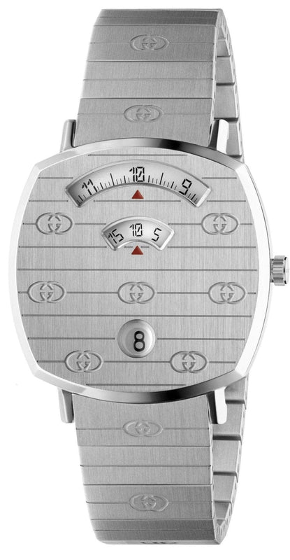 Buy Shop Gucci Grip Quartz Silver Dial Silver Steel Strap Watch For Women - YA157401 USA Online