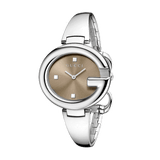 Buy Shop Gucci Guccissima Brown Dial Silver Steel Strap Watch For Women - YA134302 USA Online