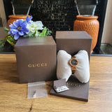 Buy Shop Gucci Guccissima Collection Quartz Black Dial Rose Gold Steel Strap Watch For Women - YA134509 USA Online